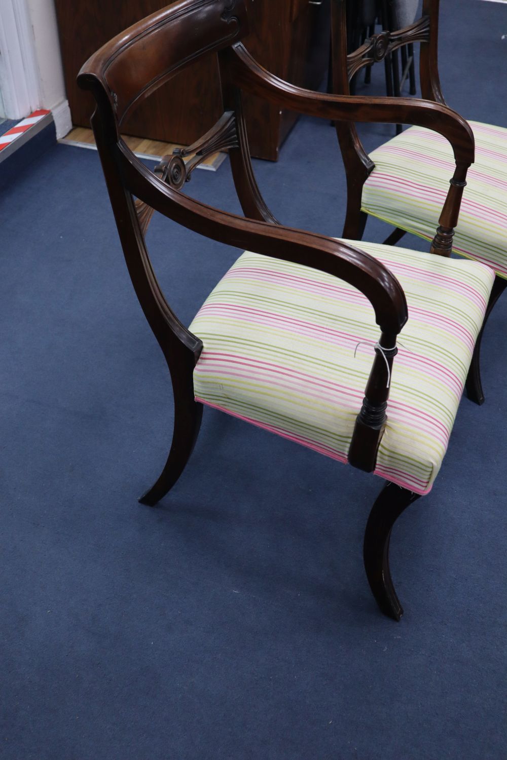 A set of eight Regency style mahogany dining chairs (six plus two)